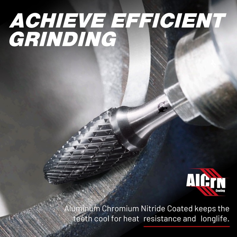 EZARC AlCrN Carbide Rotary Burr Bit (Pro), SF-5 Double Cut