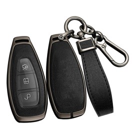 ontto Car Key Case Cover Fits Ford Focus 3 4 ST Mondeo MK3 MK4 Fiesta Fusion Kuga Ecosport S-Max Key Case Key Case Key Case Key Box Key Fob Accessories Black, black
