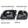 DOTCOM Headlights Assembly Pair,Compatible with Ford F150 1997-2004/F250 1997-1999/Fit Ford
