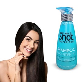 Shampoo Liso Perfecto Kolor Shot con Keratina sin Parabenos, Hidrata y Suaviza el Cabello proporcionando Brillo y Sedosidad, Disminuye Efectivamente el Frizz
