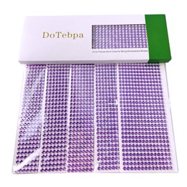 DoTebpa 4032 Pieces 6 mm Bling Rhinestone Sticker Sheet Gem Diamond self Adhesive for Scrapbooking Embellishments and DIY Crafts, Wedding, Decor(Purple)