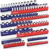 12-Piece 1/4" 3/8" 1/2"-Drive SAE & Metric Magnetic Socket Organizer