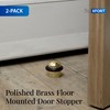 XFORT Polished Brass Floor Mounted Door Stopper - Soundproof Door
