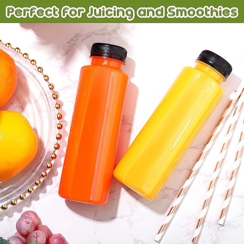 YALIHAIXIA 4 Packs Plastic Juice Bottles with Screw Lid Empty