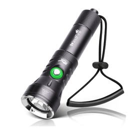 WINDFIRE Dive Lights Scuba Diving Flashlight, High-Powered Waterproof Flash Light with Power Indicator, 4 Modes, 12° Beam Angle, Underwater Scuba & Snorkeling Torch for Diving (Grey)