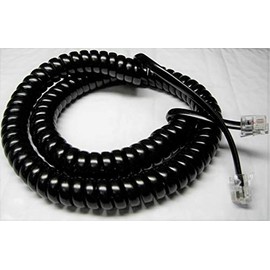 DIY-BizPhones Black 12' Ft Handset Cord Compatible with Southwestern Bell Freedom Phone FC2500 FC2556 FM2548 FM2552 FM2575 FM480 FM484 FM858 FT365 Maestro 1500C Receiver Curly Coil