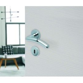 Beschläge Hamburg Door Handles by Beschläge Hamburg: Door Fitting scoop SBL 1084 – Door Handles with Deadlock Rosettes for Room Doors – Handle Set / Door Handle for Interior Doors, Round, Polished