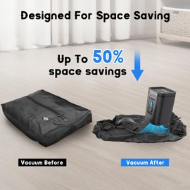 Vacuum Bags for Travel with Wireless Pump, Reusable Compression Bag, Adjustable Shoulder Strap, IP67 Waterproof, Lightweight&Space Saver Carry On Suitcases Backpack, Fits Travel,Business,Fitness