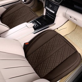 2 Pack Car Seat Cover for Front Car Seat Bottom,Premium PU Leather Seat Cushion Protector Upgraded Without Backrest with Storage Pocket,Full Wrapping Edge Works with Sedan SUV Pickup Minivan (Z BROWN)