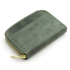 [ABIES] ABIES L.P. Made in Japan Vintage Wax Leather Genuine Leather Round Zipper Coin Purse