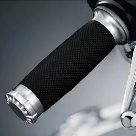 EWAY Chrome 1" Motorcycle Handlebar Hand Grips For Harley Road Glide Softail Custom