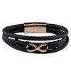 LUCKMAN Pulsera Hombre de Infinito, Brazalete de Cuero Piel Vegana