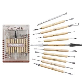 Mont Marte Modelling Tools Set - 11 Sculpting Tools in Different Sizes and Shapes - Ideal for Working with Clay, Polymer, Ceramic and Much More - Perfect for Beginners, Professionals and Artists