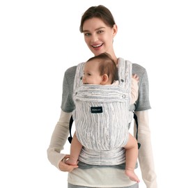 Momcozy Herihuge Baby Carrier - Crafted with Charming Jacquard Weaving, Durable, Stylish and Elegant, All-Day Comfort for Moms, Time Heritage Beige