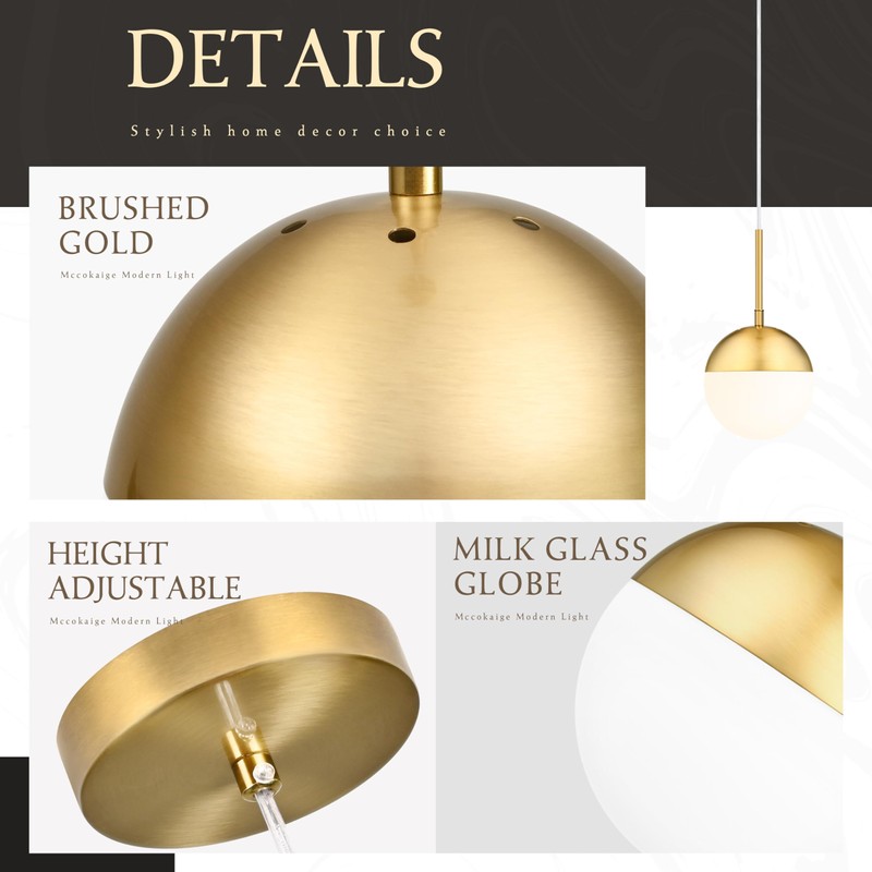 Mccokaige 6 Inch Gold Mid Century Modern Pendant Light Pendants