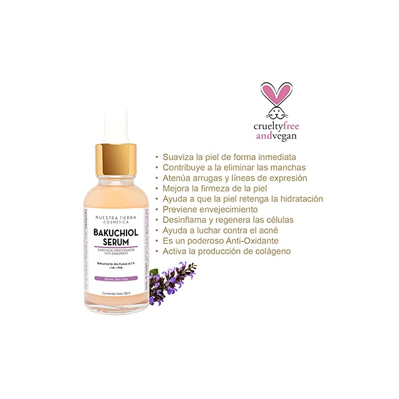 Bakuchiol Serum En Gel Fito-Retinol Elimina Manchas y Arrugas 35ml
