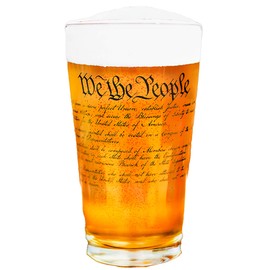 BEER PINT GLASS | CONSTITUTION | 360 PRINT | Restaurant Quality 16oz Drinking Glasses | MADE IN USA from LUCKY SHOT (CONSTITUTION)