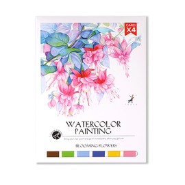 RGBMIX 8x11'' Watercolor Coloring Paper 4 Sheets Flower Painting Book Arts and Crafts Water Colors Paint Stress-Relief Painting Pad for Long-Lasting Vibrant Art Painting Supplies
