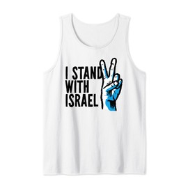 I Stand With Israel Victory V-sign Hand Gesture Vintage Tank Top