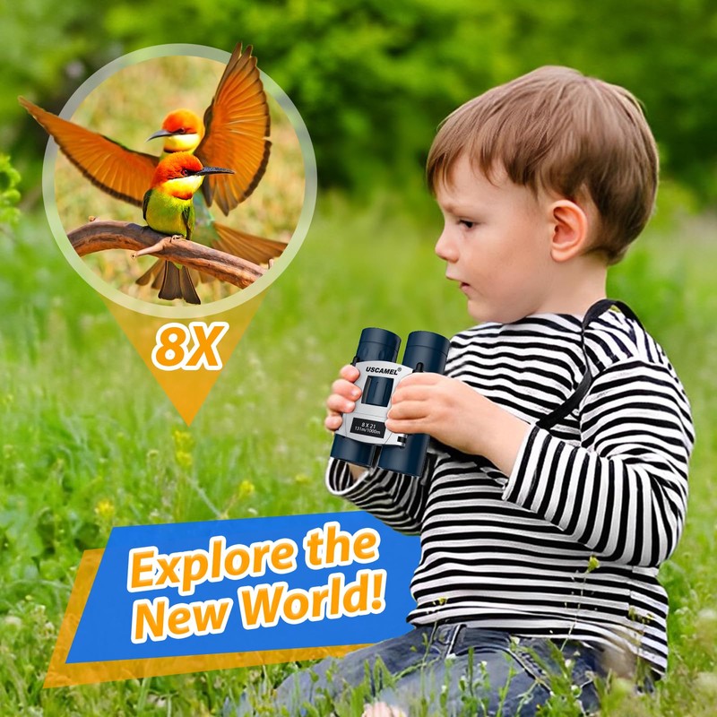 USCAMEL Binoculars Kids, Compact Binoculars Childrens, Waterproof Small Binocular For