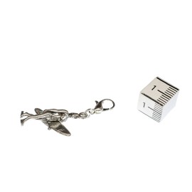 Miniblings Surfer Girl Surferin Surfboard Charm Surfing Beach Holiday - Handmade Fashion Jewellery I Silver Plated Pendant Charm Bracelet - Pendant for Bracelet, Metal, No Gemstone