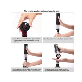 MyBest Automatic Corkscrew Battery Operated Electric Wine Opener With Foil Cutter.(Burgundy Color).