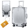 TOKSEO PVC Suitcase Cover Transparent Blue, blue, simple