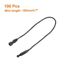 MECCANIXITY Cotton Hang Tag String Snap Lock Pins Loop Price Tag Fastener Plastic Tags Ties Black 4.7 Inch Pack of 100
