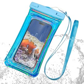 Rasta Banana RFRWPF08BL Waterproof Case for Smartphones and iPhones, IP68, Neck Strap, Dustproof, Aurora, Blue