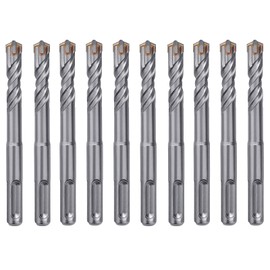10 Pack 15/32 inch x 4.33 inch SDS Plus Rotary Hammer Bit, Concrete Drill Bits for Concrete, Brick, Cement and Stone, 4.33 inch Length (15/32 inch x 4.33 inch)