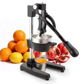 BAMBROX Manual Cast Iron Lemon Squeezer, Black Citrus Juicer