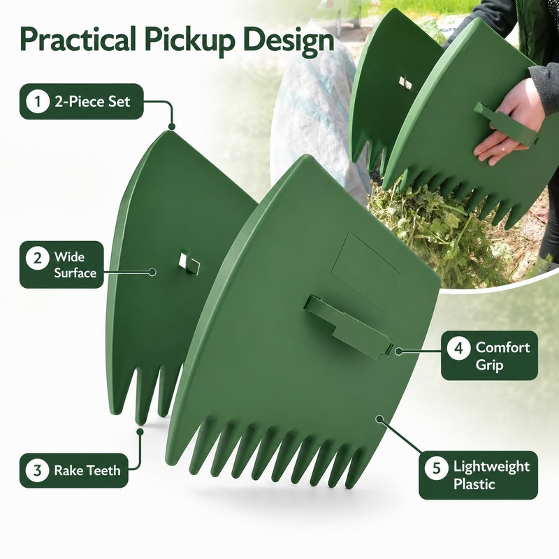 2-Piece Garden Leaf Grabber – Handheld Rake Claws for Collecting