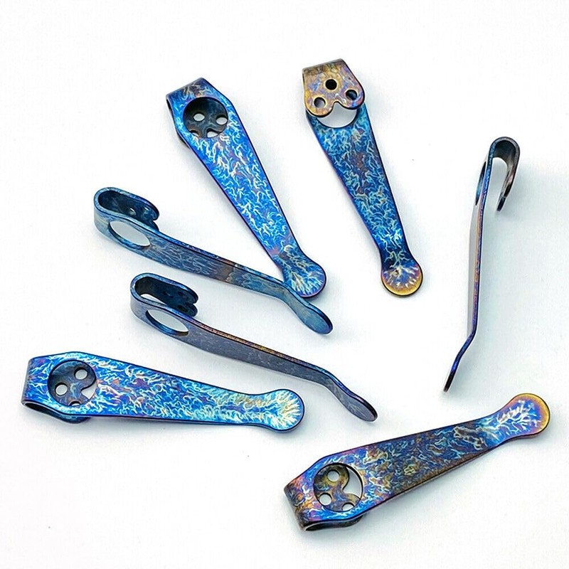 2PCS Titanium Pocket Back Clip Replacement Fit for Spyderco Paramilitary