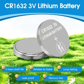 volkate CR1632 Lithium Battery 3V, 15 Count Pack CR 1632 3 Volt Button Coin Cell Batteries for Car Key Fob, Watch, Thermometer, Remote Control