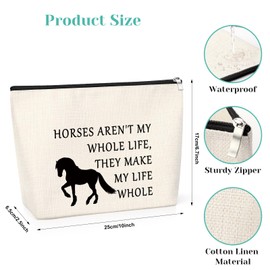 Horses Gifts for Girls Makeup Bag Funny Horse Gifts for Horse Lovers Women Christmas Birthday Presents for Cowgirls Friends Sister Aunt Country Girl Horse Lover Gift Travel Cosmetic Pouch