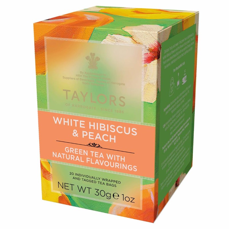 Taylors of Harrogate White Hibiscus & Peach, Green Tea Individually