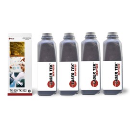 Laser Tek Services Toner Refill Kit Replacement for Kyocera TK320 TK322 TK-320 TK-322 Toner Refill Kit Replacement for use in The Kyocera FS3900 Printers (Black, 4 Pack)- 15,000 Pages