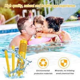 ACETOP Spa Mineral Stick 2 Pack Hot Tub Filter with 4 Months Lifetime Cartridge Universal for Spas Filters Swimming Pool Fish Pond (Yellow)