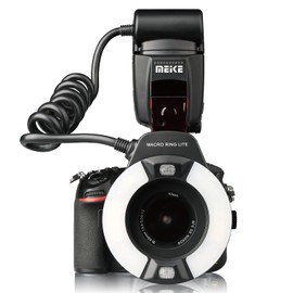 Meike MK-14EXT-N I-TTL Macro Ring Lite Flash with LED AF Assist Lamp for Nikon Cameras D5100 D3200 D3300 D5200 D90 D850 D3500