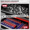 12-Piece 1/4" 3/8" 1/2"-Drive SAE & Metric Magnetic Socket Organizer