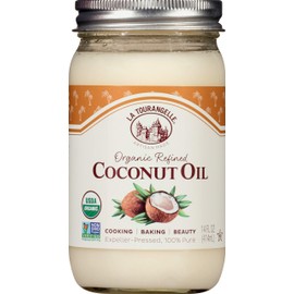 La Tourangelle, Organic Refined Coconut Oil, Great for Cooking, Baking, Hair, and Skin Care, 14 fl oz