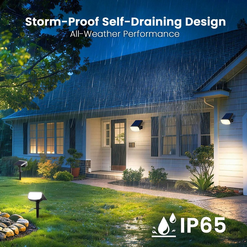JEJOT Solar Lights Outdoor Waterproof IP65, Super Bright LED,Cool Light