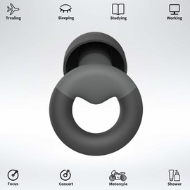 JUSTRVN JUSTRVN Ear Plugs for Sleeping, 2 Pairs of Reusable Earplugs for Noise Reduction 25dB-30dB with 8 Ear Tips, Soft Hearing Protection Ear Plugs for Concert,Noise Sensitivity, Study & Work, Black