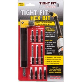 Tight Fit Tools Right Angle Drill Attachment - 90-Degree Bit Adapter for Hard-to-Reach Areas, Compact Drill Angle Attachment for Handymen, Electricians, and Blue-Collar Dads, Drill Bits Included