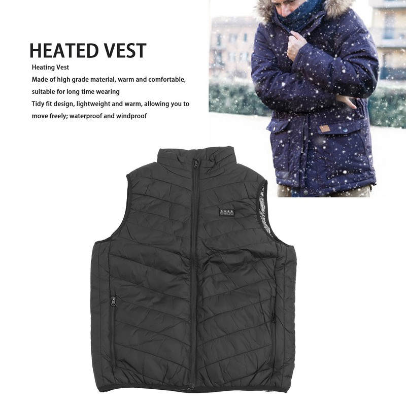USB Electric Heating Vest Lightweight Warming Comfortable Breathable Waterproof Heated