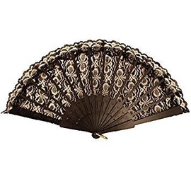 Black Lace Hand Fan Spanish Fancy Dress Accessory