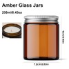 8.5oz Amber Candle Jars for Making Candles, Round Glass Jar