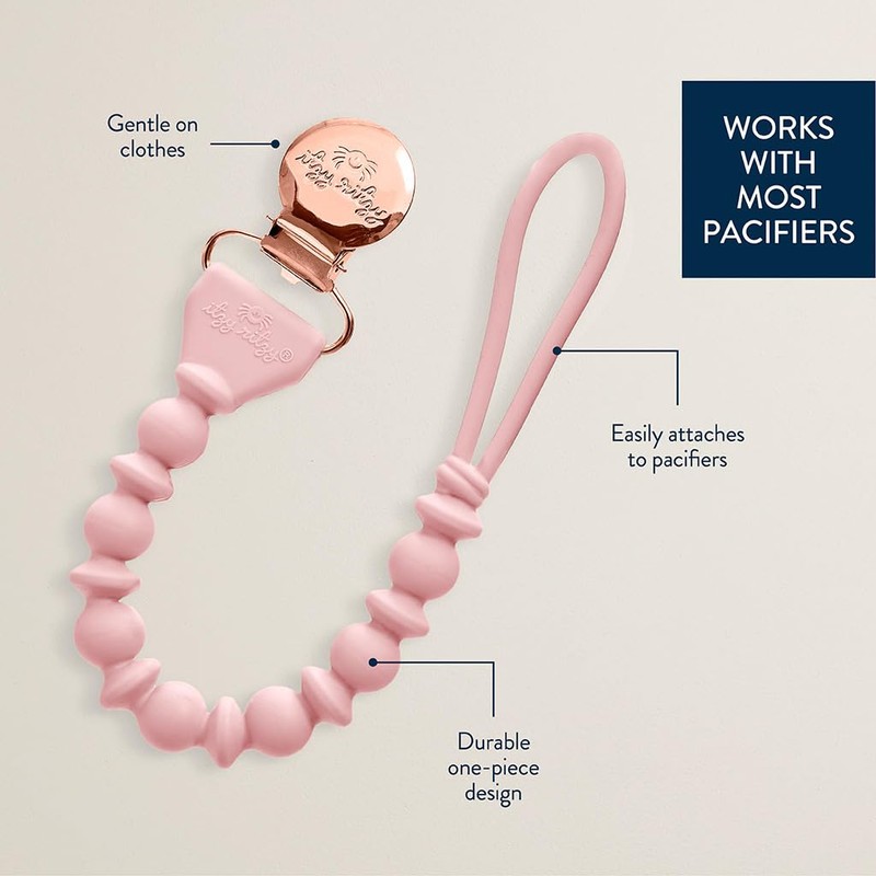 Itzy Ritzy Silicone Pacifier Clip; 100% Food Grade Silicone Pacifier