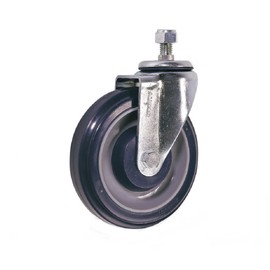 Albion 02XB05031S009 5" Diameter Urethane Wheel Shopping Cart Swivel Stem Caster, Dual Ball Bearings with Thread Guards, 1/2" Stem Diameter x 1" Stem Length, 350 lb. Capacity Range