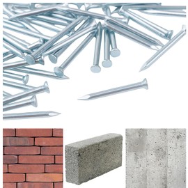 315 Supplies® Galvanised Masonry Nails – 100pcs Pack | Hardened Steel, Bright Zinc Plated | Tough Nails for Brick, Block & Concrete (70mm x 3.0mm – 100pcs)